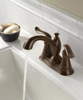 Venetian Bronze Centerset Bathroom Faucet with Diamond Seal Technology, Metal Drain Assembly, InnoFlex PEX Supply Lines Included