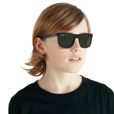 Junior Kids Square Sunglasses Black Frame With Green Mirrored Lilac Lenses 48 mm XX Small Fit Tiny For Narrow Faces Hinge To Hinge 112 mm