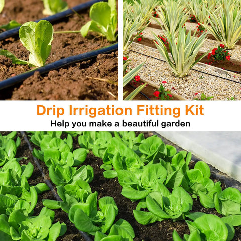 Garden beds with drip irrigation using 20 Piece One Half Inch Drip Irrigation Barbed Coupling Connectors For 0.56 To 0.60 Inch Tubing