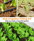 Raised garden beds with drip irrigation and leafy greens using 40 Pack Barbed Drip Irrigation Fittings For One Half Inch Tubing Connectors 0.600 Inch ID 17mm For Garden Lawn Patio Systems Perfect For DIY Irrigation Setup And Extensions