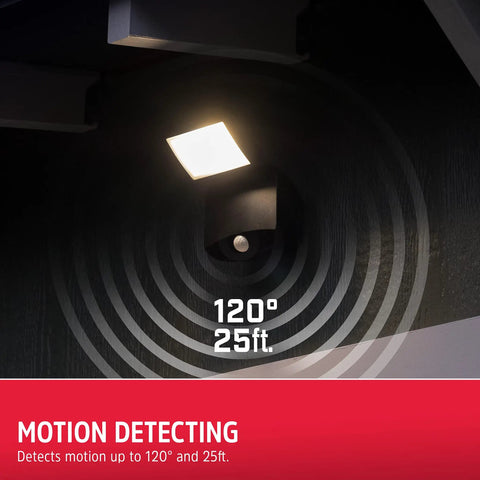 Two Pack Wireless Battery Operated LED Flood Lights With Motion Sensor, spotlight showing 120-degree motion detection