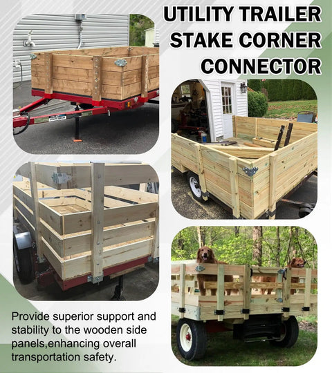 Four Sets Trailer Wood Side Brackets Latches With Screws For Secure Stake Panels Gates And Corners Heavy Duty Kit on trailers