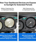 Dashboard with and without Polarizing Film 2 Pack 7.8x11.8 Inches Adhesive Polarized Sheets For Photography And LCD Screen Repair Linear Polarizer For Physics Education Essential Gear For Pros And Students