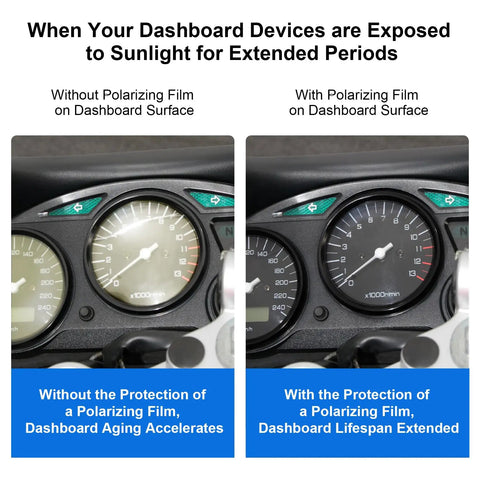 Dashboard with and without Polarizing Film 2 Pack 7.8x11.8 Inches Adhesive Polarized Sheets For Photography And LCD Screen Repair Linear Polarizer For Physics Education Essential Gear For Pros And Students