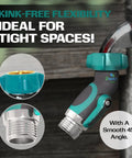 Heavy Duty 45 Degree Metal Hose Elbow With Shut Off Valve 2 Way Hose Adapter And Angle Connector For Garden RV And Tight Spaces Leakproof Fit With No Kink Performance, 45° metal hose elbow