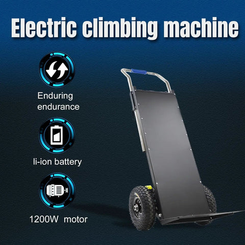 Powerful 1200W Motorized Stair Climbing Dolly Heavy Duty Hand Truck Cart With 880 Lb Capacity Foldable Design For Moving Black