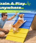 Backyard Dog Agility Course Set With Non Slip A Frame And 2 Chains, Pro Training Equipment For Large Dogs, Durable Wood Ramp 84 Inch By 24 Inch