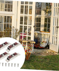 Heavy Duty Stainless Steel Sash Roller Double Wheel Pulley 4 Pack for Sliding Windows and Doors Smooth Silent Operation Fits Standard Tracks Rugged Construction displayed near a sunny patio.