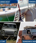 Marine Grade Dock Line Set Half Inch By Fifteen Foot Double Braided Nylon Boat Rope Gray Four Pack Soft Touch in use scenarios