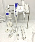 Nylon Horse Driving Harness For Single Horse Cart Pony, Blue And White, Chrome Plated Buckles, Fully Padded Comfort Fit