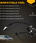 Driver Side Power Sliding Door Motor Assembly With Cable Fits Honda Odyssey 2011 To 2017, showing assembly and compatibility list.