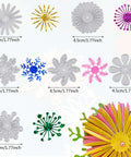 Dope 14 Piece Flower Leaves Metal Cutting Dies Set with 14 Styles for DIY Crafts and Scrapbooking, various floral shapes shown