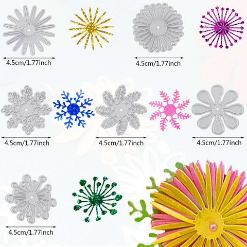 Dope 14 Piece Flower Leaves Metal Cutting Dies Set with 14 Styles for DIY Crafts and Scrapbooking, various floral shapes shown