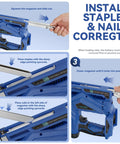 Step-by-step guide on loading nails and staples into the 2 In 1 Cordless Brad Nailer And Staple Gun With Brushless Motor For DIY And Upholstery Work Includes 1000 Nails And T50 J10 Staples Supports Single Or Contact Firing Modes And No Sweat Operation.