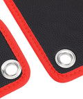 Flexible PVC Magnetic Tool Mat Set In Four Sizes 40 Lb Holding Force Non Slip Tool Tray Pads With Hanging Hole For Automotive Maintenance And Garage Workshops Keeps Screws And Wrenches From Rolling, close-up of red-edged mats