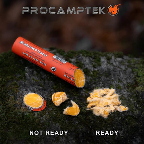 Fast Fire Stick Survival Fire Starter Tinder Upgrade For Emergency Campfire Bushcraft And Hiking Fat Rope Style displayed open on moss