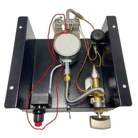 Propane Electronic Pulse Gas Igniter With 400mm Electrode Ignition Cable for Outdoor Gas Patio Heaters, top view.