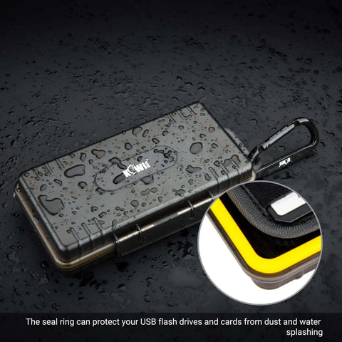 Badass Hard Shell Tech Case For Holding Twelve USB Drives And Twenty Four Memory Cards With Zero Hassle waterproof design with seal ring.