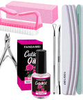 All In One Nail Care Kit With Double Sided 100 180 Grit Files Buffers Cuticle Nippers Pusher Peeler Cuticle Oil And Dust Brush
