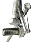 1 Inch X 9 Inch Partially Threaded Hex Bolt Kit With Hot Dip Galvanized Finish showing multiple bolts for outdoor framing and auto repairs.