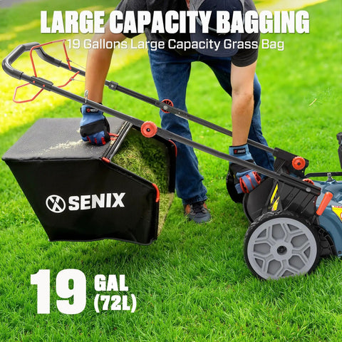 22 Inch 201cc Gas Lawn Mower With 3 In 1 Mulch Side Discharge Rear Bag Rear Wheel Self Propelled Drive Up To 2.9 MPH 4.7 HP OHV Engine That Cuts Like A Boss, 19-gallon grass bag attached