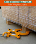 Industrial Pallet Puller Clamp 2204 lb Capacity Heavy Duty Steel Single Scissor clamped on wooden pallet for lifting