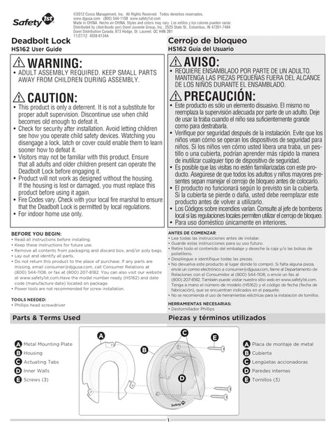 Installation guide for Secure Mount Deadbolt Lock For Kid Safe Home Use No Adhesive Needed Behind Existing Hardware, white finish.
