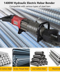 Heavy Duty Electric Rebar Bender 1400W Hydraulic Steel Bar Bending Machine For #14 To 22 Mm Bars with various steel types.