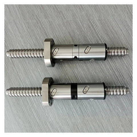 High Performance Double Nut C5 Machined Ball Screw Kit With Cold Rolled RM2505 Precision Ballscrew 2500 Mm Range and DFU2505 Nut close-up view.