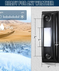 Heavy Duty Metal Doorbell Push Button With Bright White LED Light, Hardwired Doorbell Button, Waterproof and UV Resistant, Tough As Nails, Built to Last in Any Weather, Replaces Old Plastic Button, Sleek Black and White Glow on wall