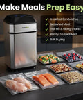 Upright Food Vacuum Sealer For Meal Prep And Bulk Buys Keeps Freshness Eight Times Longer With A 60 Kpa Seal