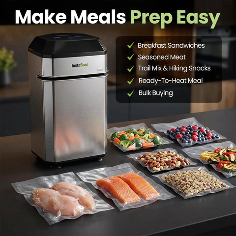 Upright Food Vacuum Sealer For Meal Prep And Bulk Buys Keeps Freshness Eight Times Longer With A 60 Kpa Seal