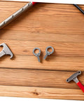 Built Tough Beefy Heavy Duty Stainless Steel Eye Bolt M6x20 With Closed Ring And Hole, Deep Threaded Mount, Includes Flat Washer, Spring Washer And Nylon Nut, Rugged Rigging Hardware For Hoists, Anchors, And Outdoor Installations, shown with wrench