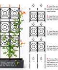 Heavy Duty Outdoor Garden Trellis For Climbing Plants 2 By 6.2 Ft Tall 24 Rib Steel Frame With Plastic Coating installation guide