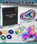 8 Piece Fidget Toy Set For Adults And Teens, Anxiety Stress Relief Spinner, Spiky Sensory Rings, Multicolor Desk Gift