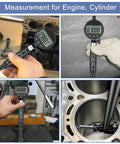 Digital Dial Indicator Bore Gauge 2 to 6 Inch With 0.0005 Inch Precision Engine Cylinder Measurement Carbide Anvils Black Finish