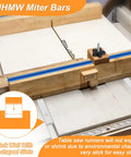 Crosscut Table Saw Sled Kit with Aluminum T Tracks and UHMW Miter Bars showing detail of miter bar and guide fence