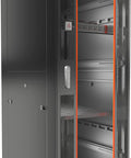 Kickass 42U Server Rack Cabinet on Smooth Rolling Wheels with Secure Locking Doors, LCD, and Cooling Fans