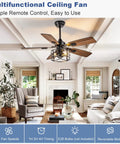 Rustic 42-Inch Farmhouse Ceiling Fan With Cage Light And Remote Dual Finish Black Walnut Blades in living room scene