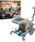 Solar Robot Creation Kit With 197 Pieces And 12 Real Working Robots From One Set, shown with assembled solar-powered vehicle robot