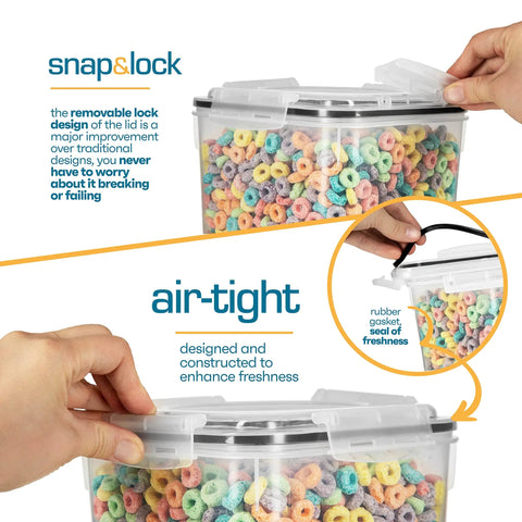 Big Five Point Three Liter Airtight Food Storage Canisters Four Pack With Measuring Scoops Chalkboard Marker And Labels For A Boss Pantry Upgrade And Kitchen Storage For Flour Sugar Rice; snap and lock feature for freshness.