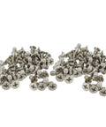 Top Notch 100 PK M3 X 4mm Phillips Flat Head Machine Screws Nickel Plated Carbon Steel countersunk in a bulk pack.