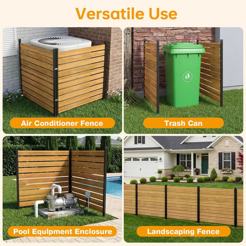 Versatile use of two panels wood privacy screen for garden and patio 41 by 38 inches no dig outdoor privacy wall