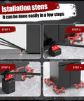 Installation steps for Heavy Duty Furniture Dolly Featuring Smooth Gliding Wheels And Reinforced Carbon Steel Frame.