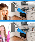 Comparison of stove with and without Three Pack Range Rear Filler Kit 30 Inch Triangular Fill Strip Cooktop Trim Kit.