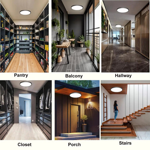 12 Inch Dope Motion Sensor Ceiling Light LED Flush Mount For Indoor Use Auto On In the Dark in various settings