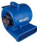 Max Storm 35 Industrial Air Mover One Third HP 2900 CFM Pro Grade Blower in blue, side view showing motor and vent, for carpet drying.