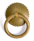 Solid Brass Ring Pulls Set Of 2 For Drawers And Cabinets, 2.4 Inch Overall With Ring Pull 1.7 Inch Wide, Includes Radial Washers