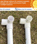 UV-resistant 2 Inch PVC Fittings 3 Way Elbow Connectors Four Pack Furniture Grade Heavy Duty for DIY Furniture Frames