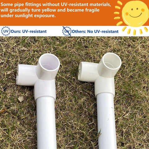 UV-resistant 2 Inch PVC Fittings 3 Way Elbow Connectors Four Pack Furniture Grade Heavy Duty for DIY Furniture Frames